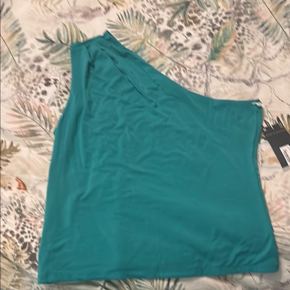 Teal One-Shoulder Top